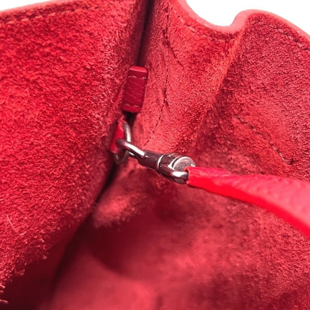 CELINE big bag bucket nano 2WAY Hand Bag Shoulder Bag Leather Red/SilverHardware - Picture 9 of 9